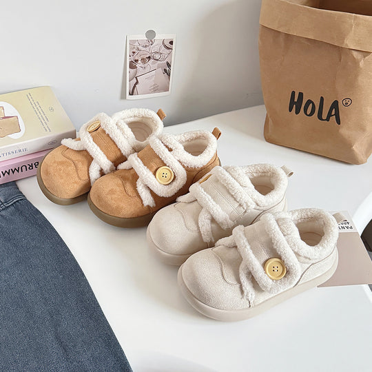 Damen Sneakers mit kuscheligem Innenfutter und praktischen Knopfakzenten EB