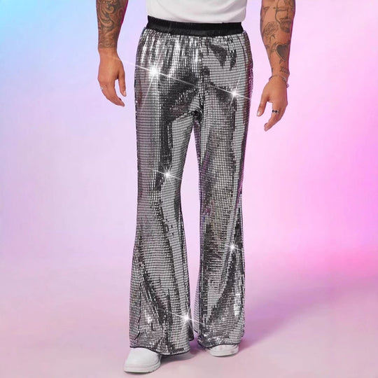 Herren glitzernde Paillettenhose im extravaganten Disco-Stil EB