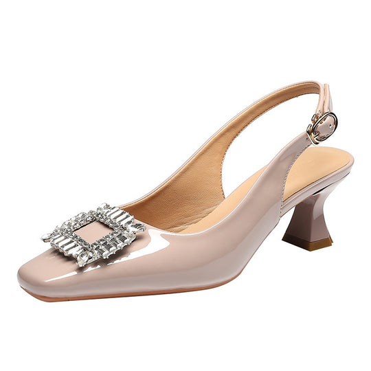 Damen Slingback-Pumps mit funkelndem Schmuckelement EB