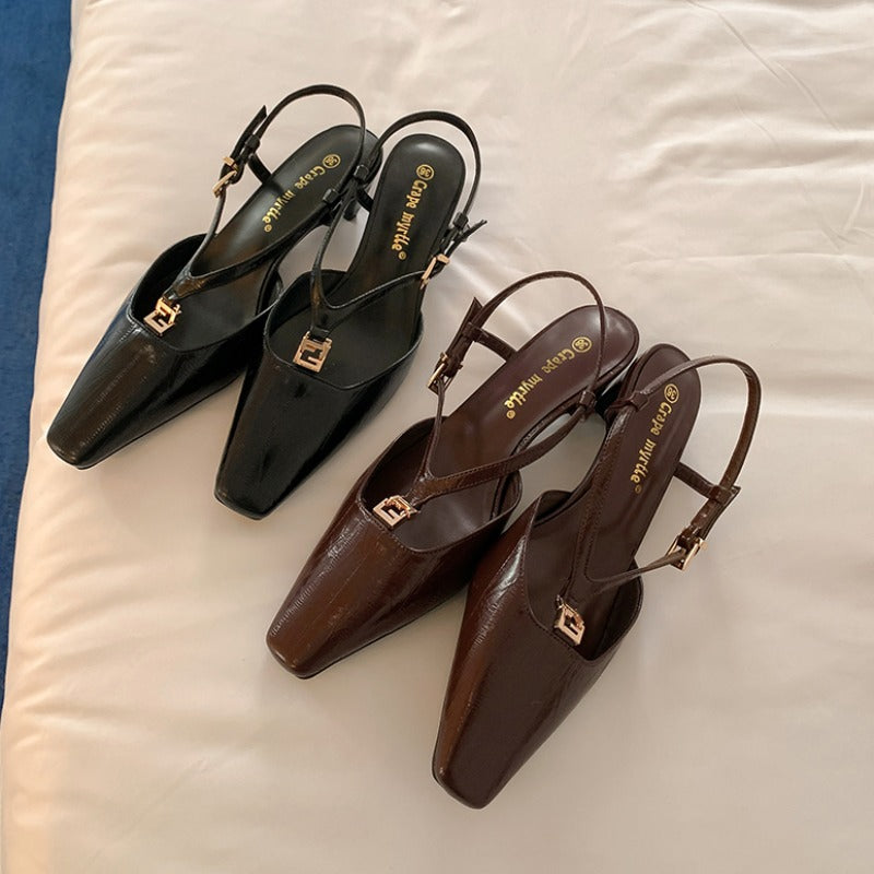 Damen Slingback-Pumps mit elegantem Riemchen und spitzer Zehenform EB