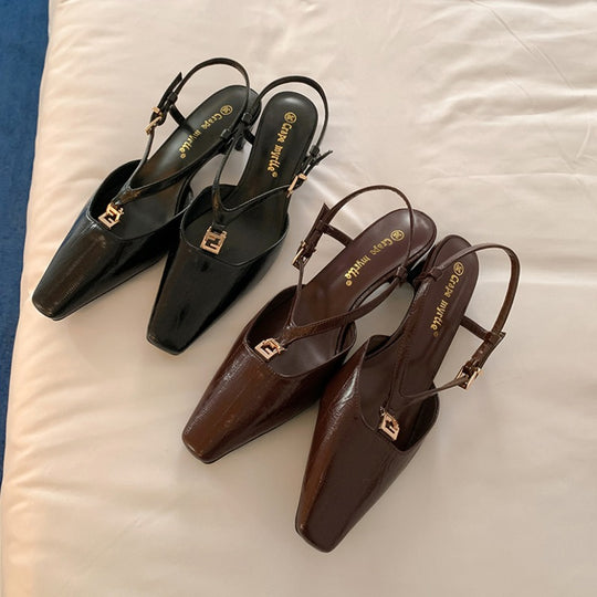 Damen Slingback-Pumps mit elegantem Riemchen und spitzer Zehenform EB