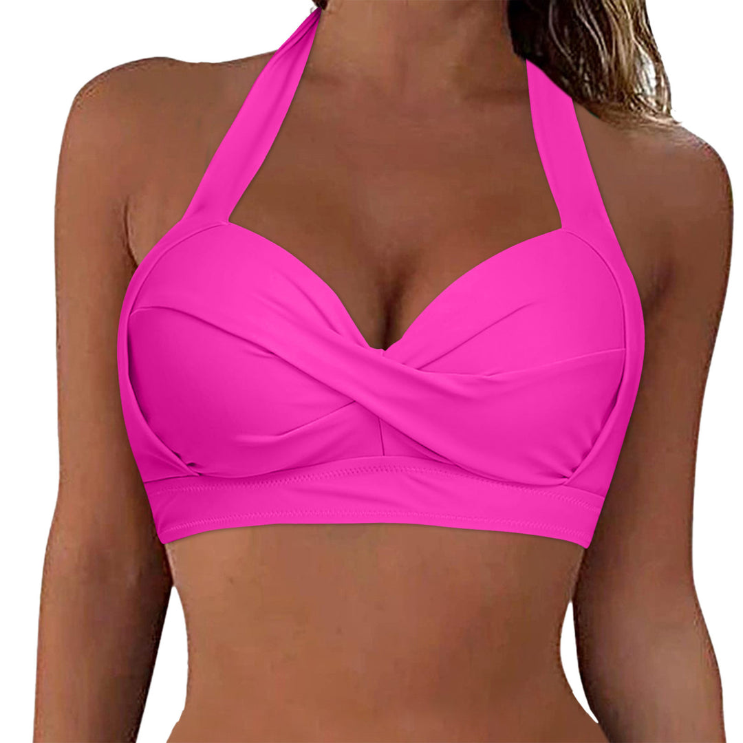 Damen Sportliches Bikinioberteil mit tiefem Ausschnitt und Halter-Design EB