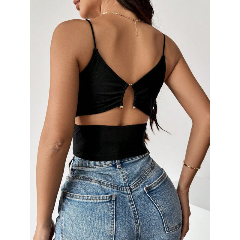 Damen Figurbetontes Spaghetti-Top mit leichtem Stretch EB