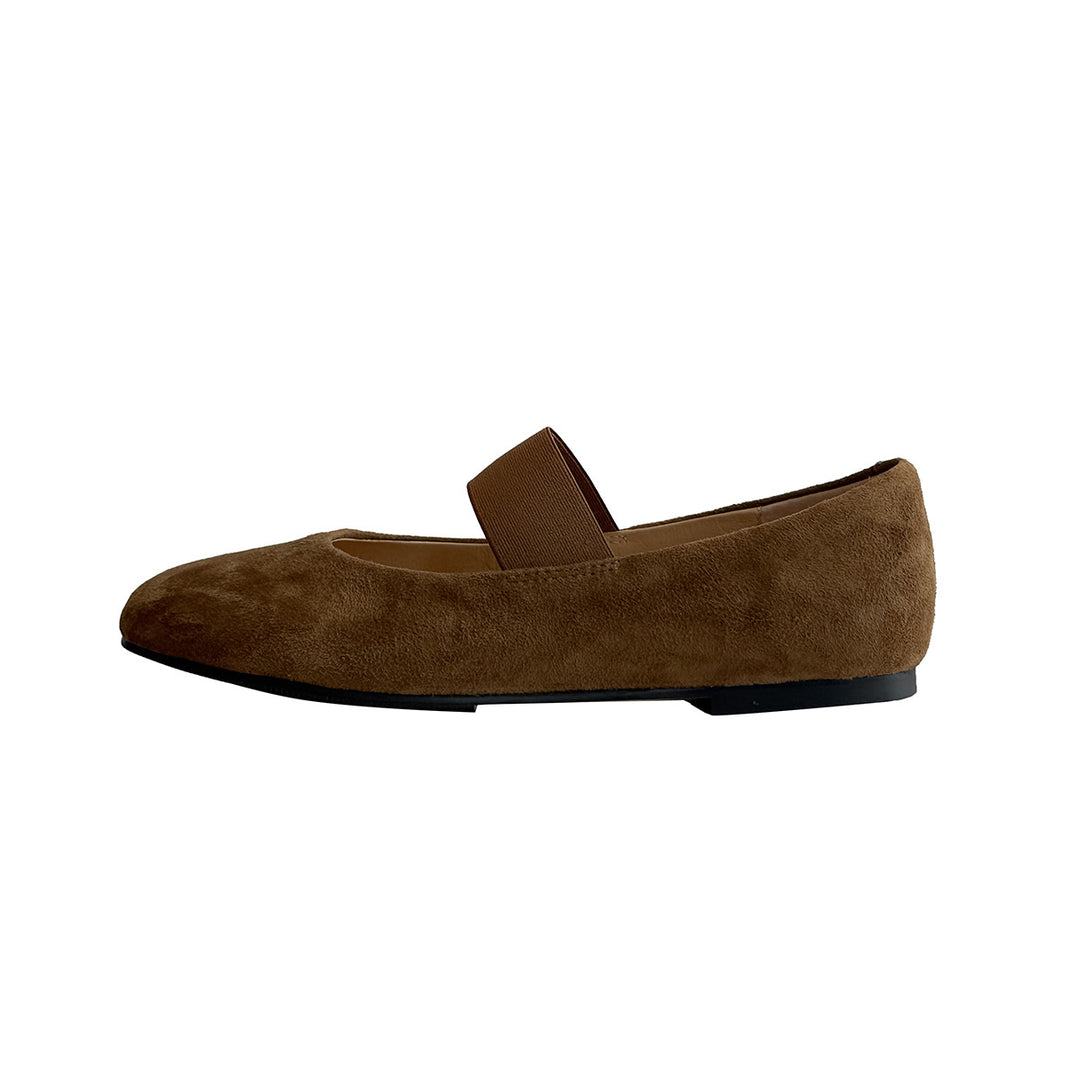 Damen Ballerinas mit modischem Riemchen und samtigem Obermaterial EB