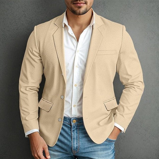 Herren eleganter Blazer mit strukturiertem Design und praktischen Taschen EB