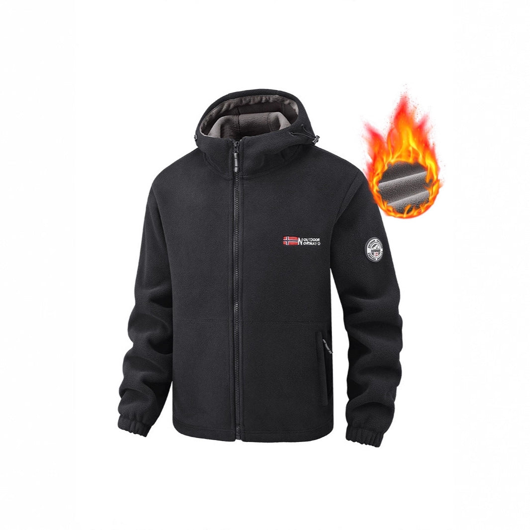 Herren Thermo-Fleece-Set mit Kapuzenjacke, Sherpa-gefüttert und elastischer Jogginghose EB