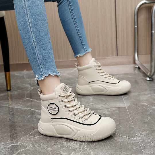 Damen modische High-Top Sneakers mit strapazierfähiger Sohle und sportlichem Design EB