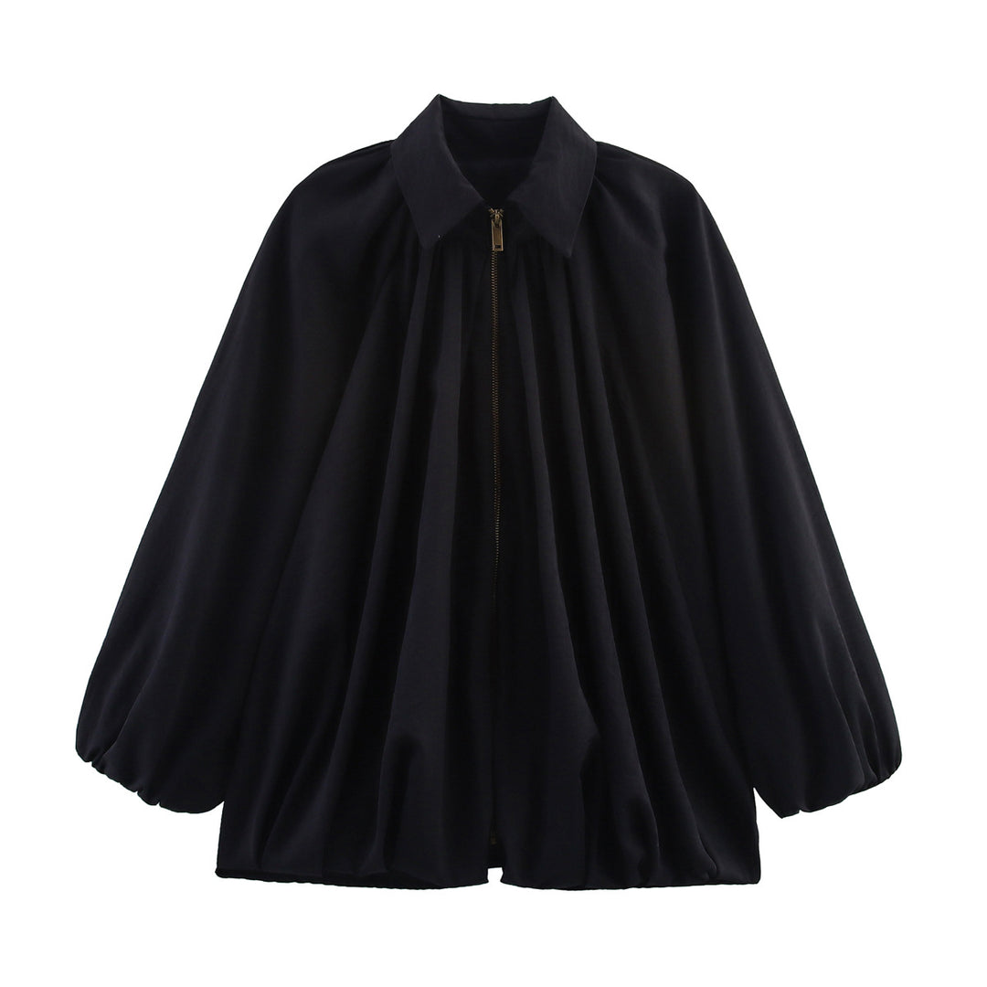 Damen leichtes Oversized-Blusenshirt mit Rüschendesign EB