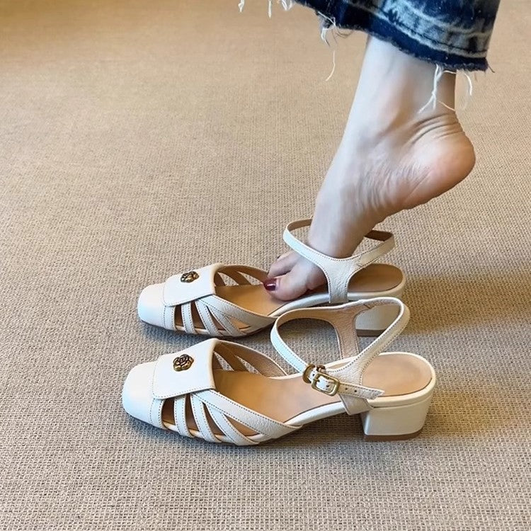 Damen Stylish Komfort-Sandalen mit eleganter Applikation EB