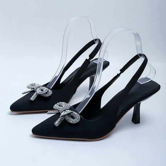 Damen Slingback Pumps mit funkelndem Schleifen-Detail EB