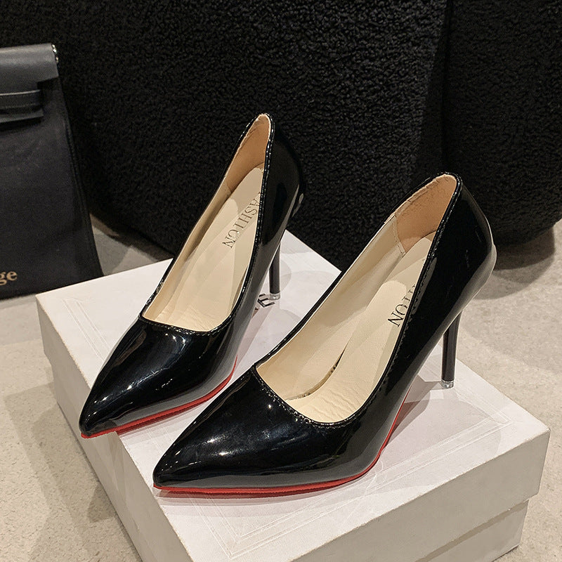Damen Elegante High Heels mit spitz zulaufender Vorderkappe und transparentem Absatz EB