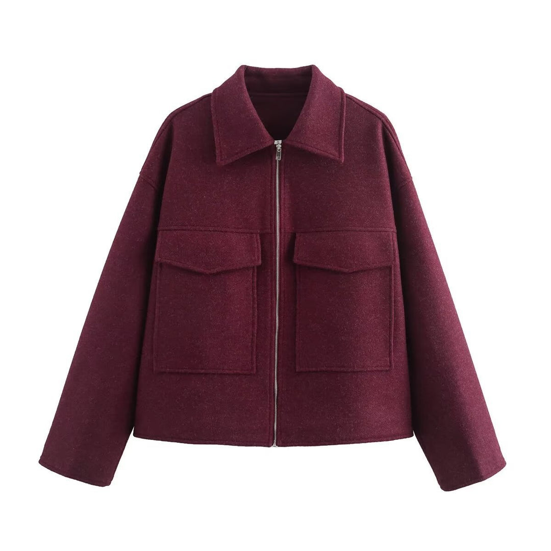 Damen modische Übergangsjacke mit praktischen Taschen EB