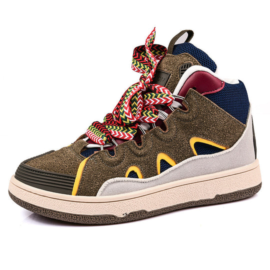 Damen Sportliche High-Top Sneakers mit innovativem Mehrfarbigem Schnürsystem EB
