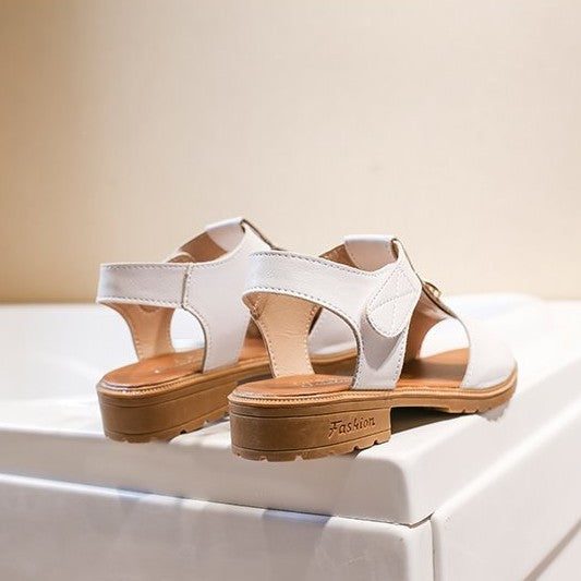 Damen Komfortable Sandalen mit verstellbarem Riemen und modischer Schnalle EB