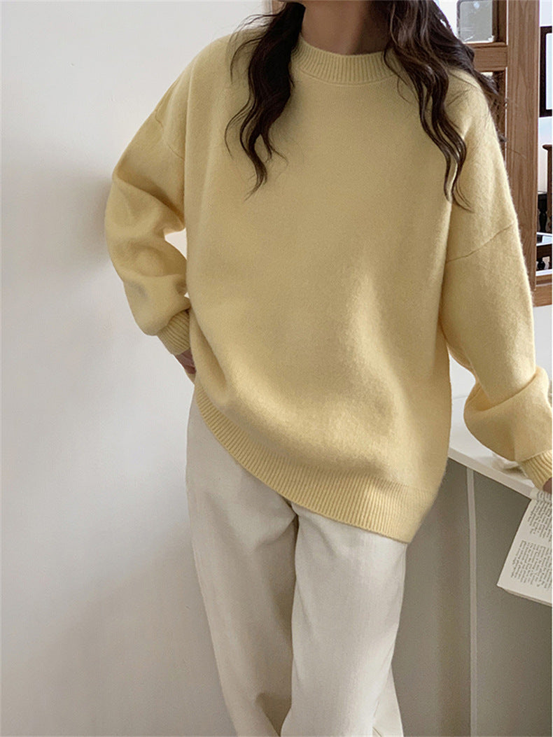 Damen Oversized Strickpullover mit weichem Material und lässigem Schnitt EB