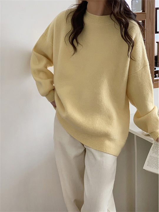 Damen Oversized Strickpullover mit weichem Material und lässigem Schnitt EB