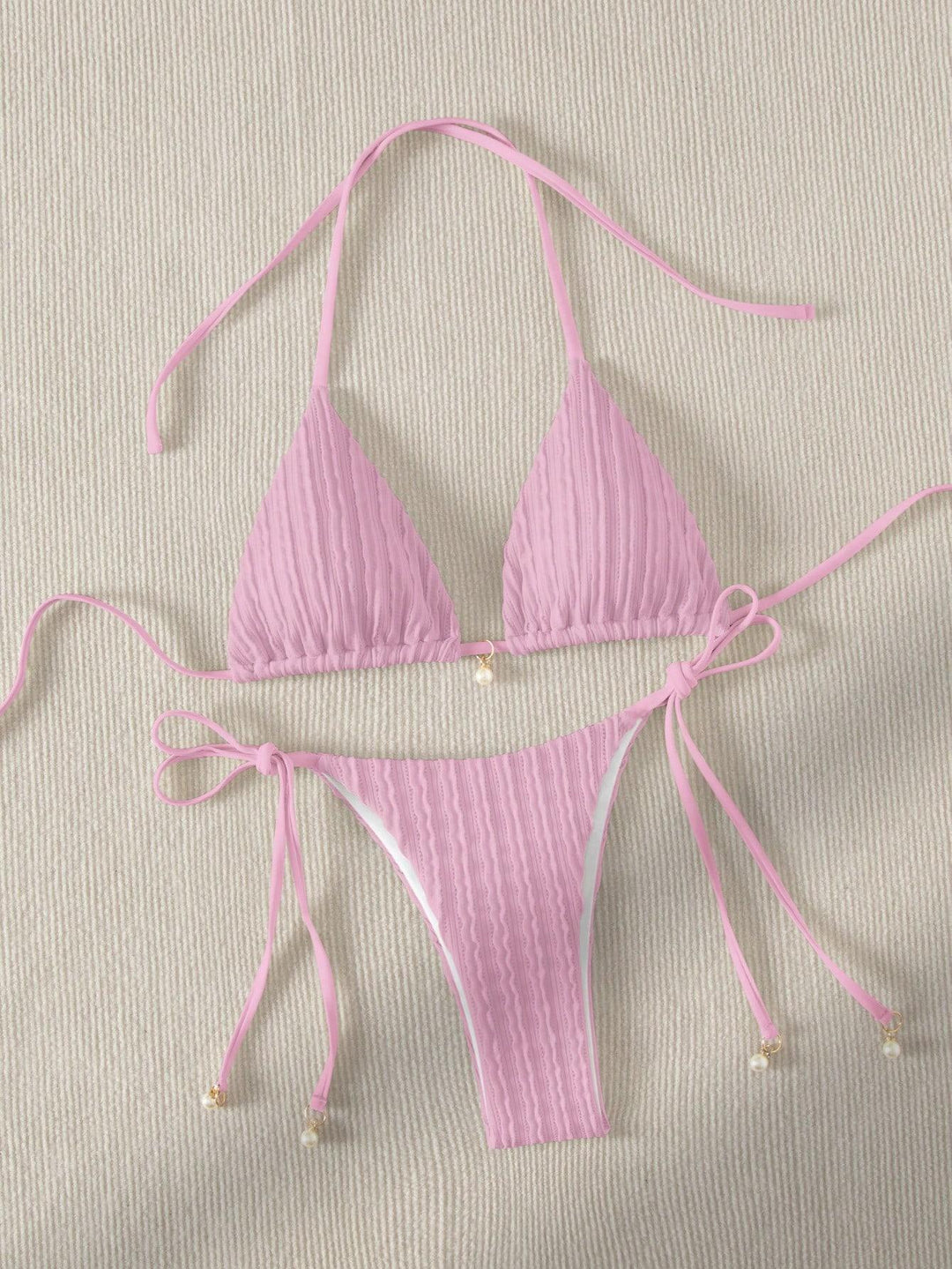 Damen Triangle-Bikini mit strukturiertem Design und verstellbaren Trägern EB