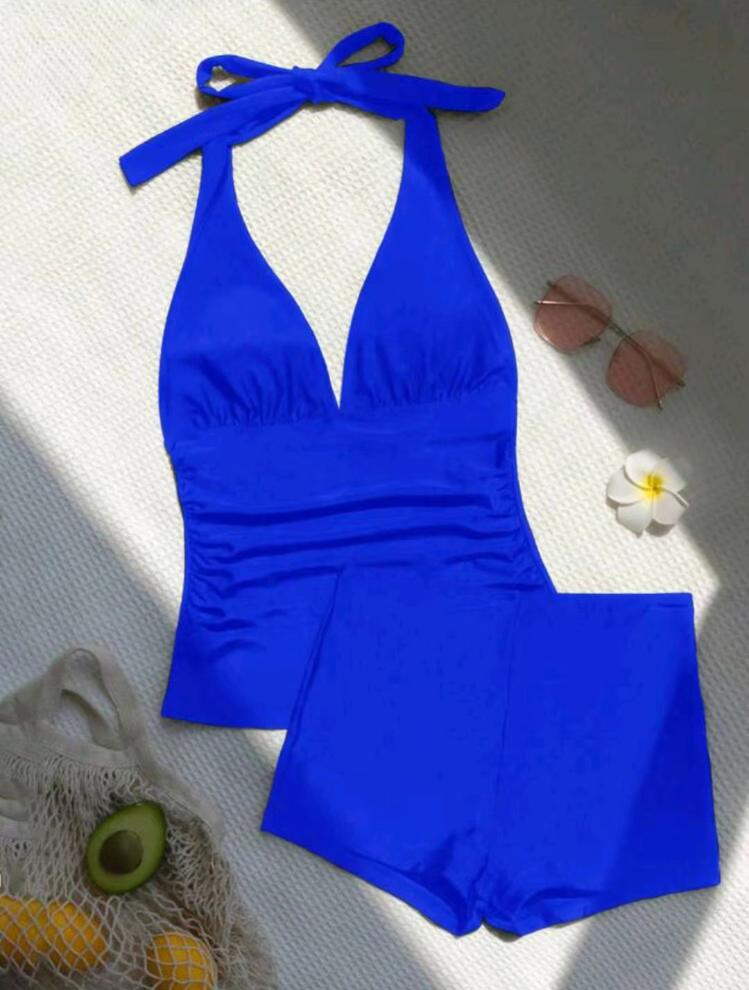 Damen Hochgeschnittener Tankini mit flexiblem Oberteil EB