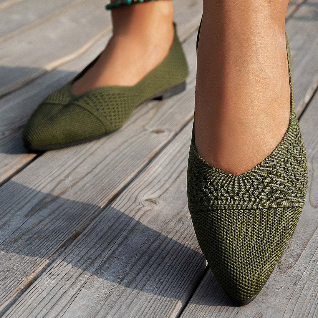 Damen Ballerinas mit kreativem Hahnentrittmuster und flexiblem Fußbett EB