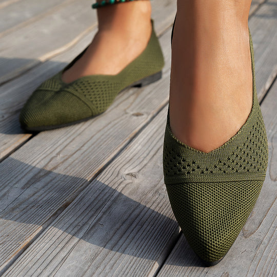 Damen Ballerinas mit kreativem Hahnentrittmuster und flexiblem Fußbett EB