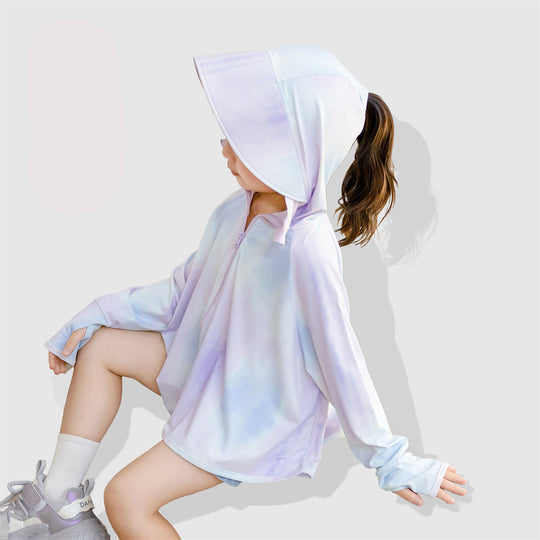 Damen UV-Schutzjacke mit Kapuze und weichem Material EB