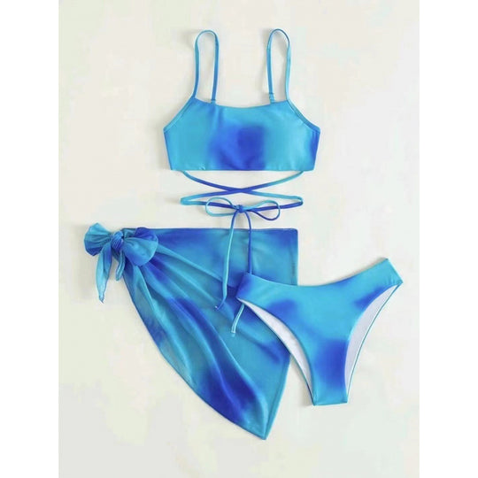 Damen Bikini-Set mit stylischem Wickelrock und verstellbaren Trägern EB