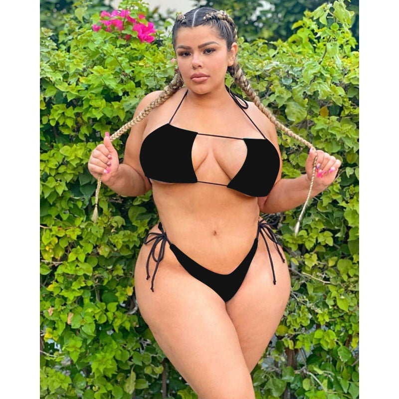 Damen Triangel-Bikini mit verstellbaren Bändern und sexy Schnittdetails EB