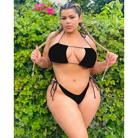 Damen Triangel-Bikini mit verstellbaren Bändern und sexy Schnittdetails EB