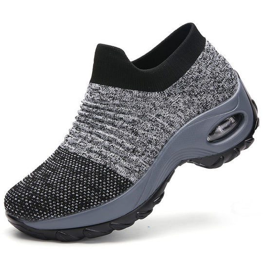 Damen gestrickter Sock-Sneaker mit sichtbarer Luftkammer und gedämpfter Plateausohle EB