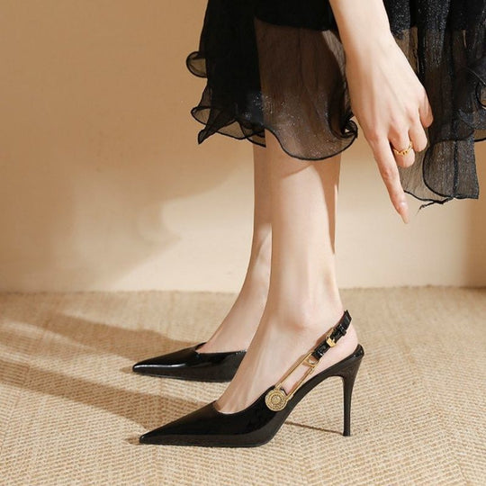 Damen Slingback High Heels mit elegantem Metallakzent EB