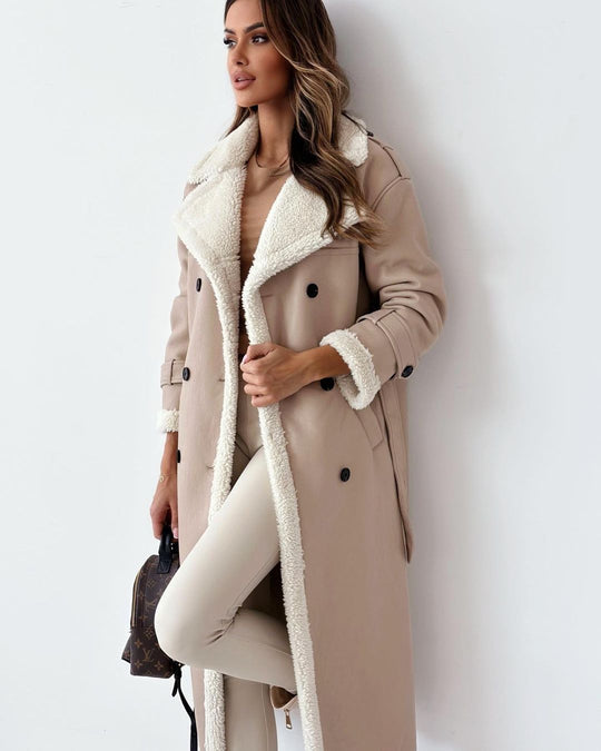 EB | Plüschgefütterter Langer Shearling-Mantel