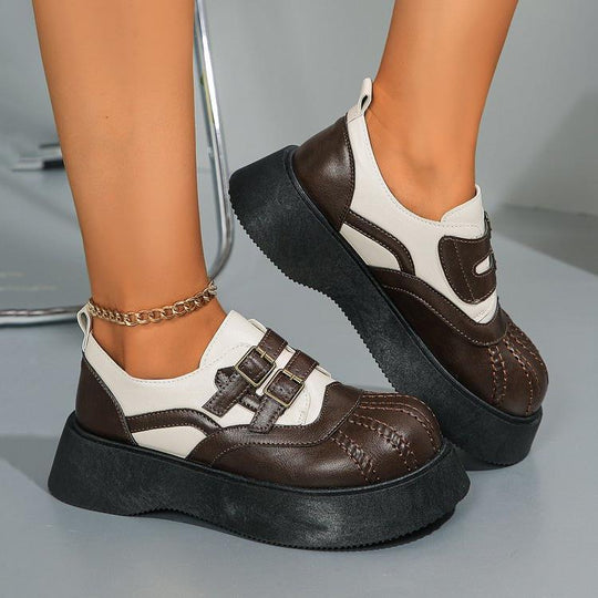 Damen Plateau-Sneaker mit modischer Schnallenverzierung EB