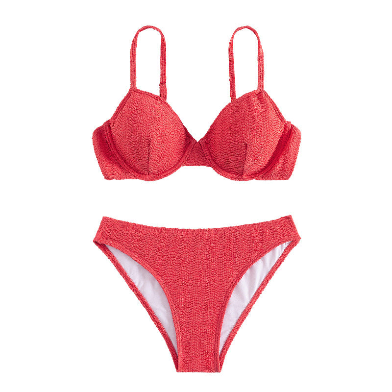 Damen Push-Up-Bikini mit stylishen Texturen EB