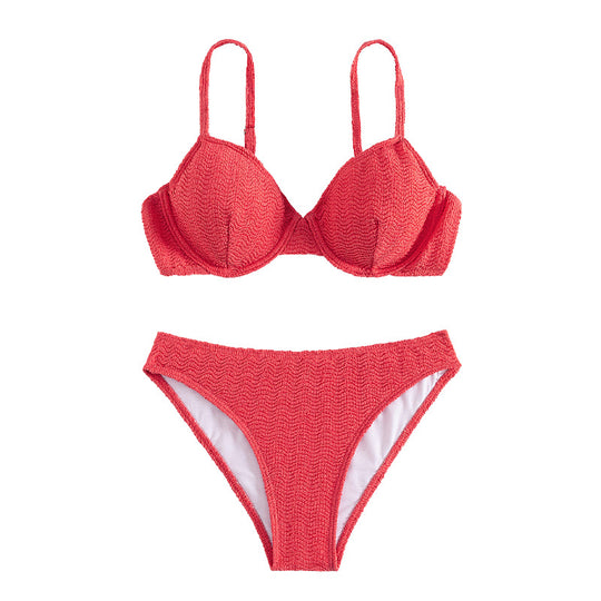 Damen Push-Up-Bikini mit stylishen Texturen EB