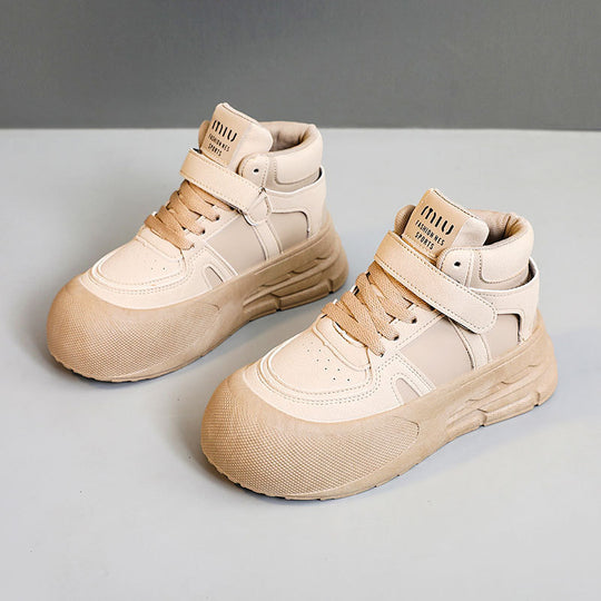 Damen Sportliche High-Top Sneakers mit praktischem Klettverschluss und strapazierfähigem Obermaterial EB