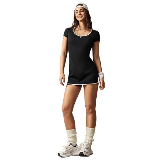 Damen sportliches Tennis-Kleid im modernen Schnitt mit kontrastierenden Akzenten EB