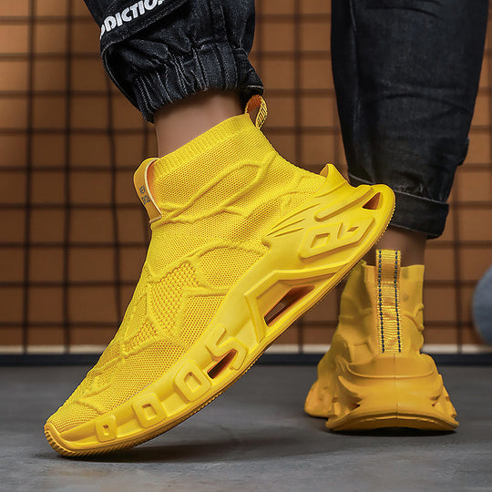 Damen Komfortable Strick-Sneaker mit hohem Schaft und flexiblem Design EB