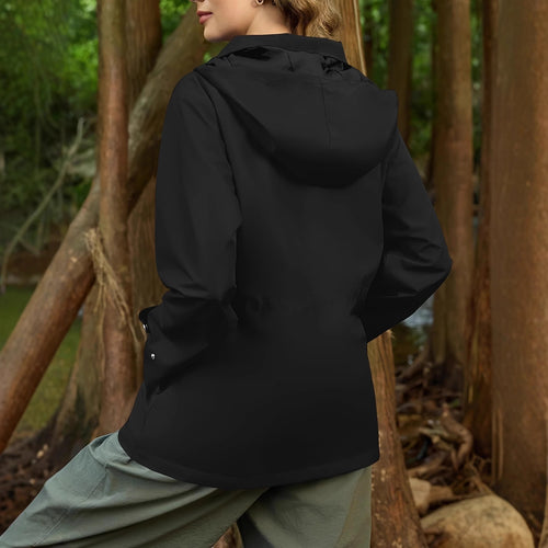 Damen funktionale Übergangsjacke mit verstellbarem Bund und Kapuze EB