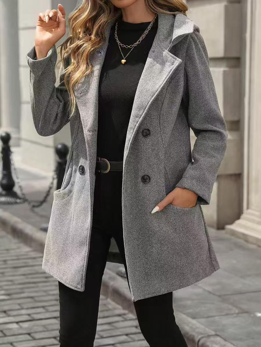 Damen Eleganter und bequemer Mantel mit praktischen Taschen EB