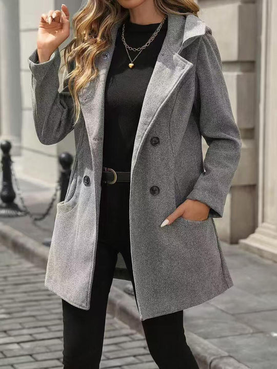 Damen Eleganter und bequemer Mantel mit praktischen Taschen EB