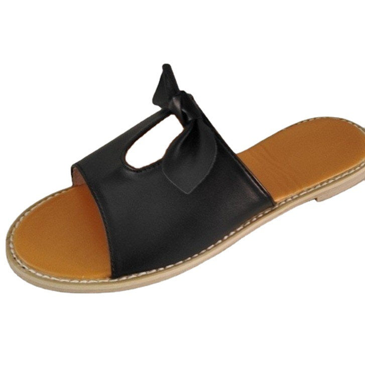 Damen Elegante und bequeme Riemchen-Sandalen mit dekorativem Schleifchen EB