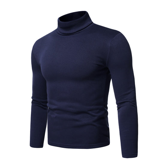 Herren Rollkragenpullover aus hochwertigem Baumwollmix mit figurbetontem Schnitt EB