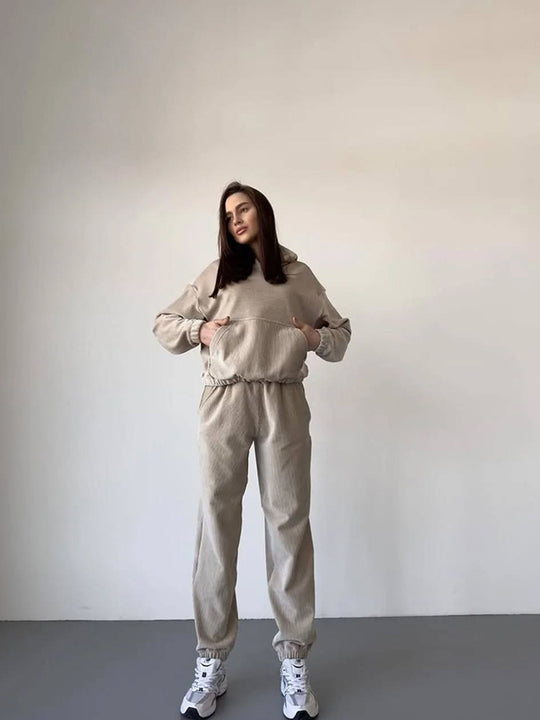 Damen Cord Lounge-Jogginganzug EB