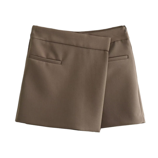 Damen eleganter Minirock mit subtilen Taschen und tailliertem Schnitt EB