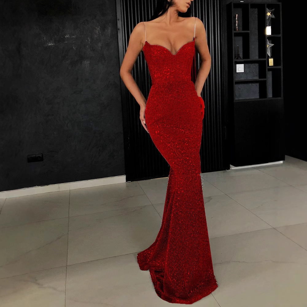 Damen Funkelndes Abendkleid im Sleek-Design EB