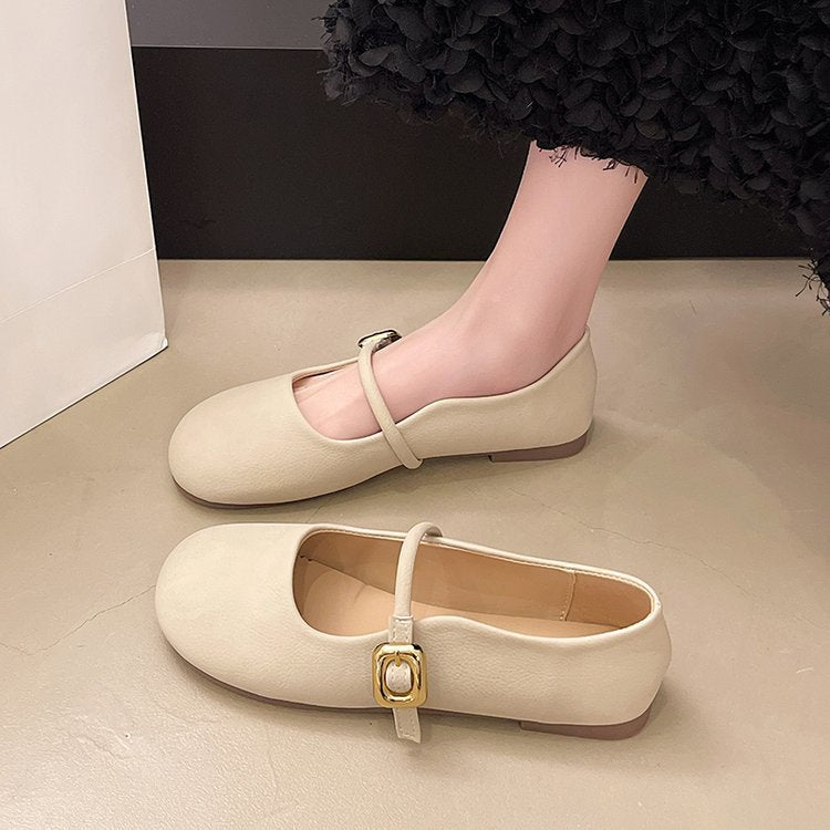 Damen Ballerinas mit dekorativem Riemchen und eleganter Schnalle EB