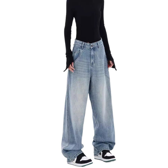 Damen Weite Jeans im lässigen Urban-Style mit hohen Taschen EB