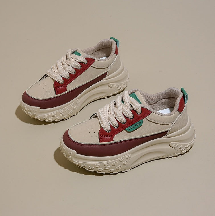Damen modische Chunky Sneakers mit dämpfender Laufsohle EB