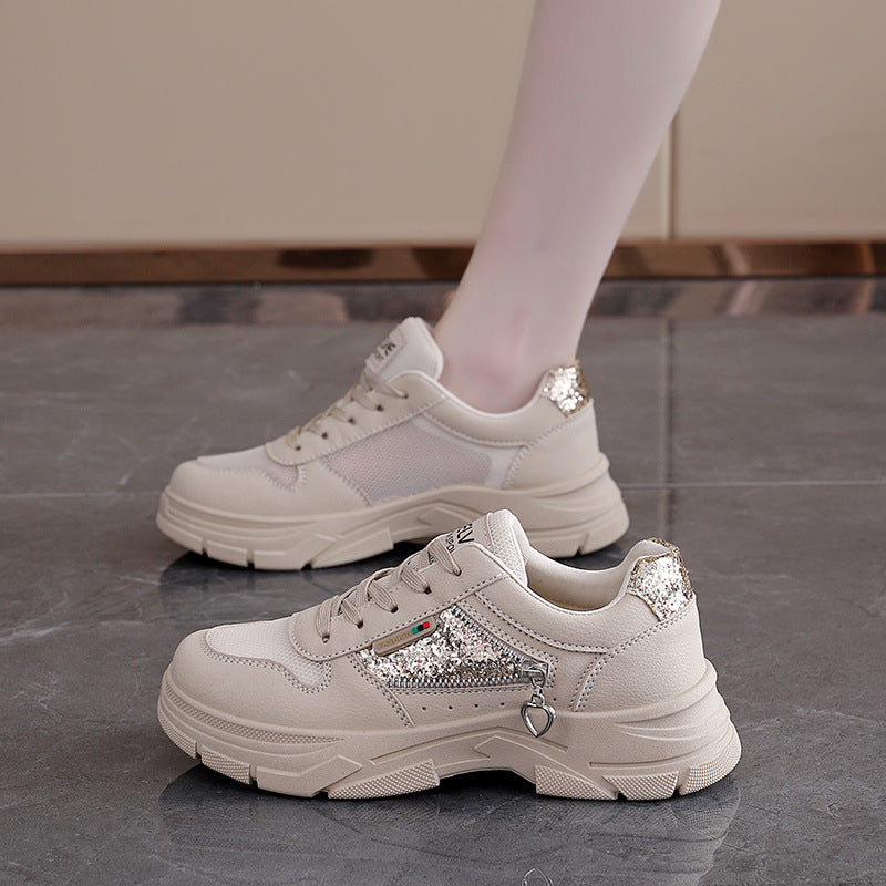 Damen modische Sneakers mit funkelndem Detail und atmungsaktivem Obermaterial EB