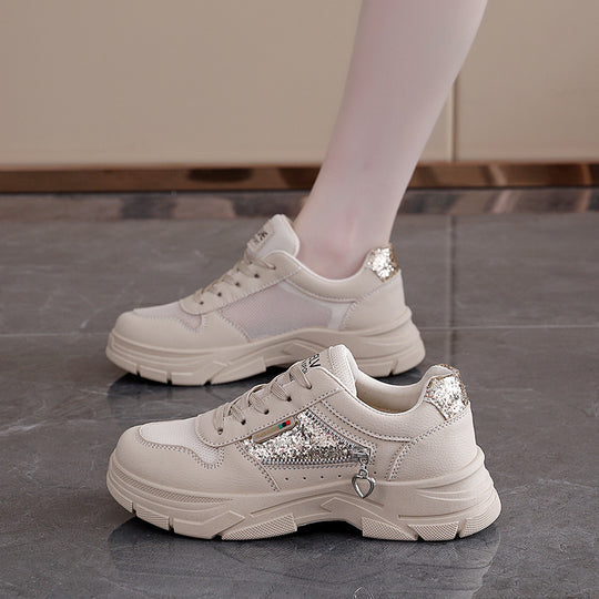 Damen modische Sneakers mit funkelndem Detail und atmungsaktivem Obermaterial EB